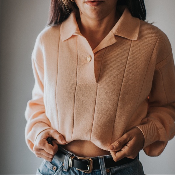 Vintage Liz Claiborne Light Peach Sweater - Picture 4 of 7